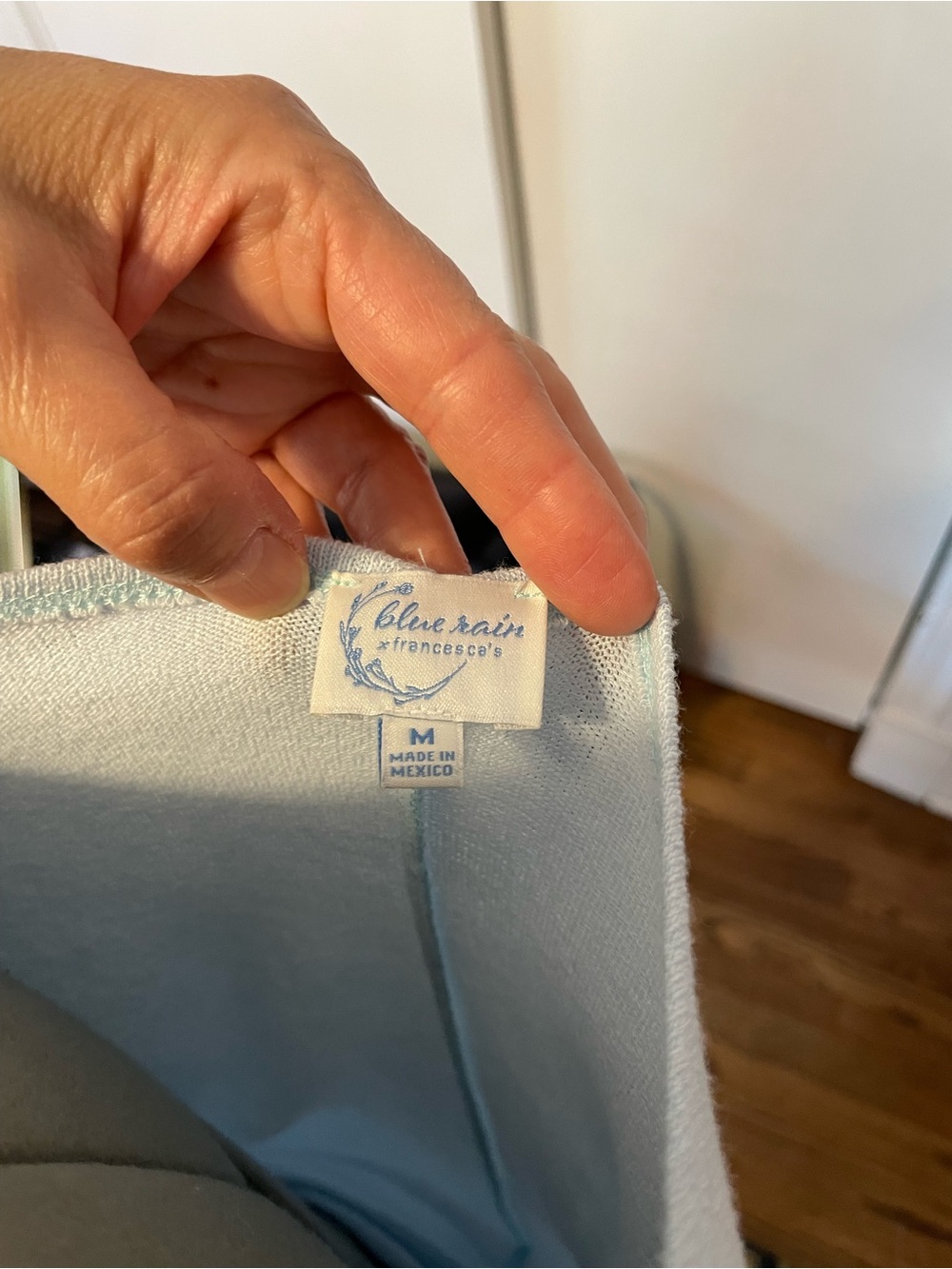 Francesca's Light Blue Knit Boatneck Top - Picture 4 of 4